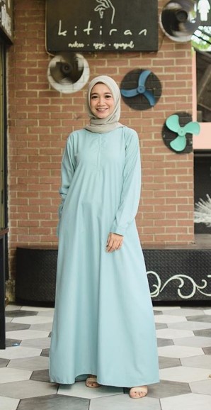  Baju  Gamis  Warna  Hijau  Tosca Cocok  Dengan  Jilbab  Warna  Apa  